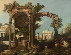 Romok és figurák, Róma külvárosa, Cecilia Metella sírja közelében, 1750-1775 körül.